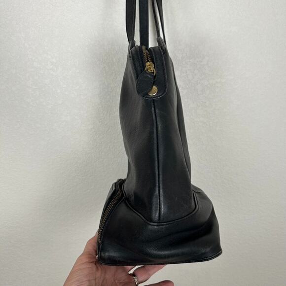 Etienne Algner Black leather shoulder bag Bohemian Hippie Grunge Hobo Basic - Picture 7 of 13